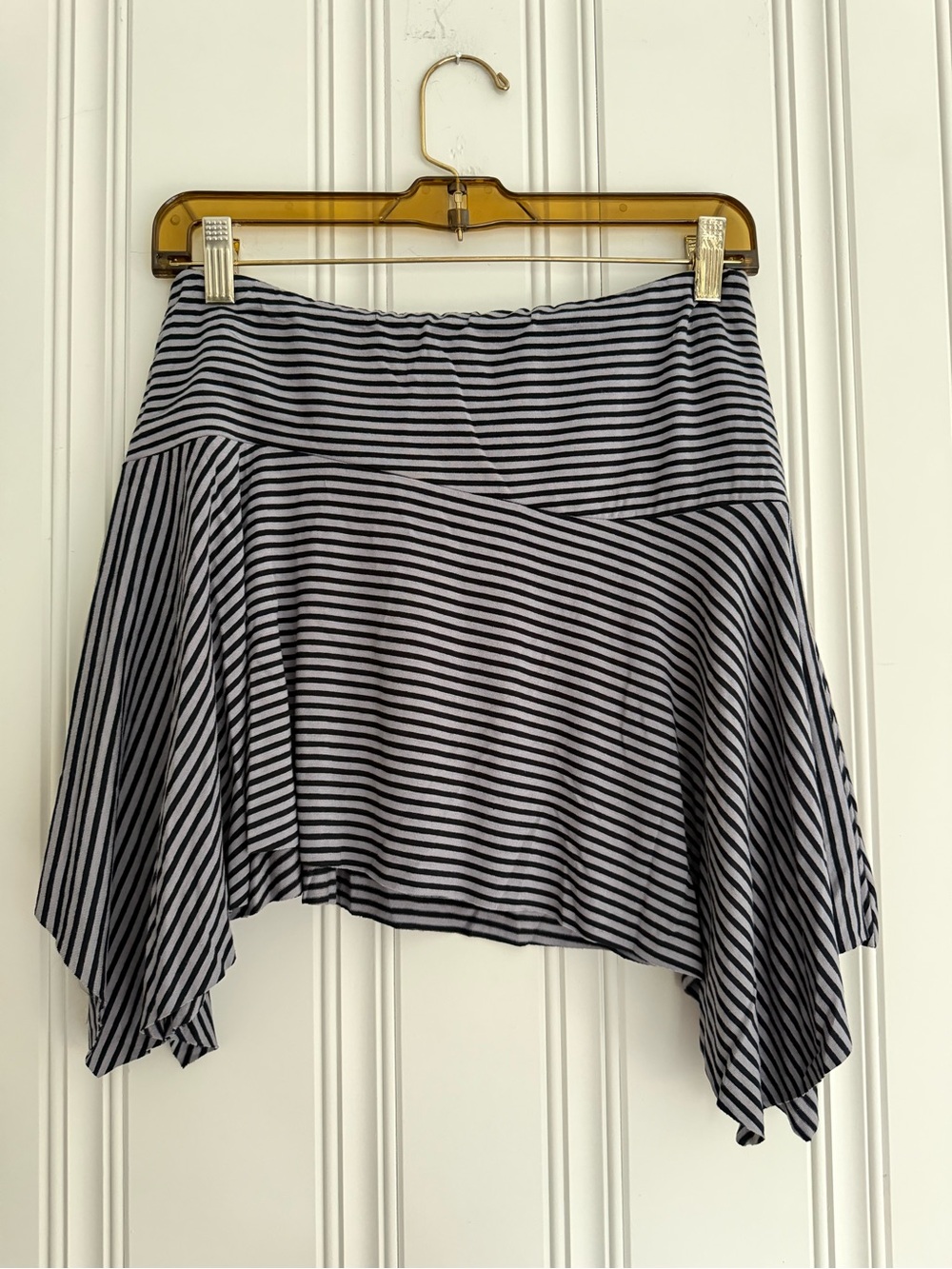 No Boundaries Black and White Asymmetrical Handkerchief Hem Skirt